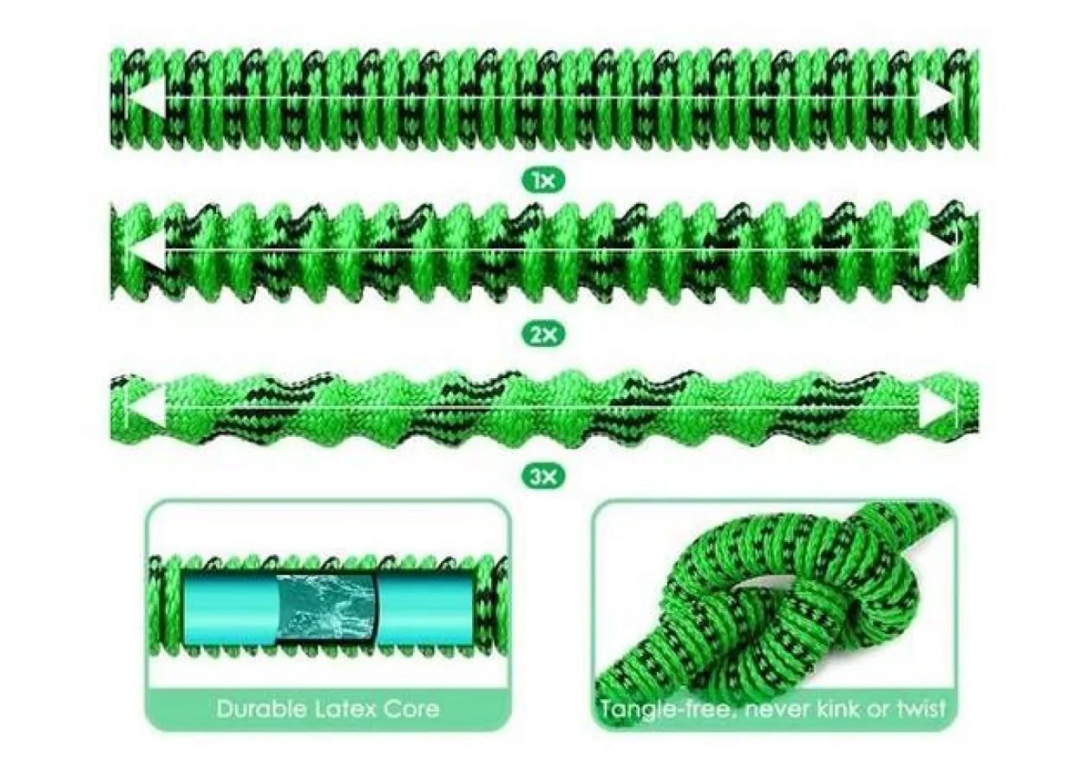 Επεκτεινόμενο Λάστιχο Κήπου & Βεράντας15m με 7 σε 1 Πιστόλι & Μεταλλικά Ρακόρ
