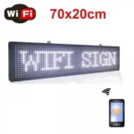 Κυλιόμενη Πινακίδα με Λευκά LED WiFi Μονής Όψης 70x20cm