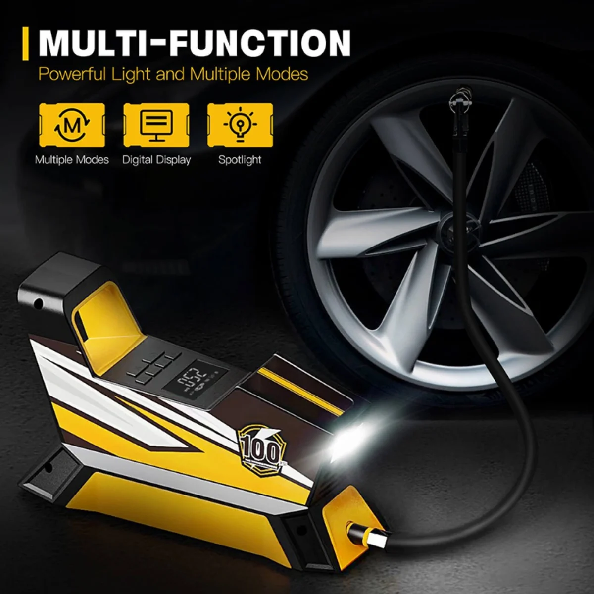 Carsun C1809 Φορητή Τρόμπα Αέρος 12V, 35 L/min 150PSI Με Ψηφιακό Μετρητή Πίεσης και LED Φακό