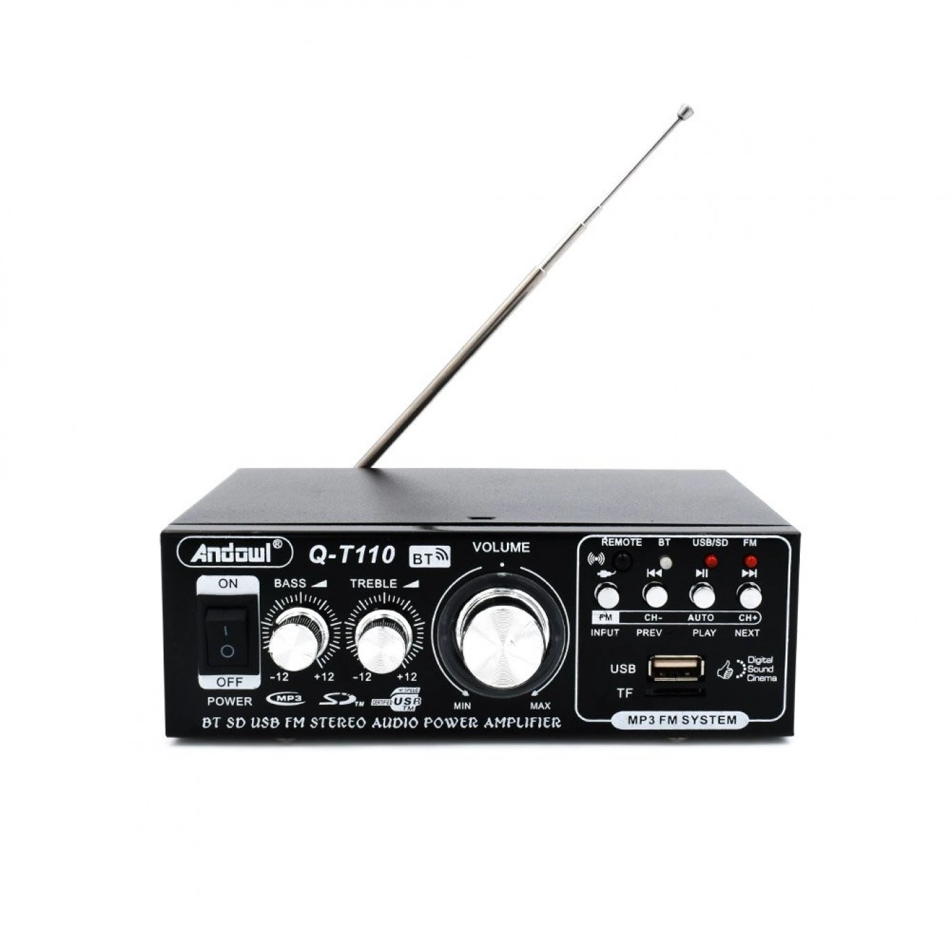 Μίνι Hi-Fi Στερεοφωνικός Ραδιοενισχυτής 10W Bluetooth USB/SD Mp3 ANDOWL Q-T110 με τηλεχειριστήριο Μίνι Hi-Fi Στερεοφωνικός Ραδιοενισχυτής 10W Bluetooth USB/SD Mp3 ANDOWL Q-T110 με τηλεχειριστήριο