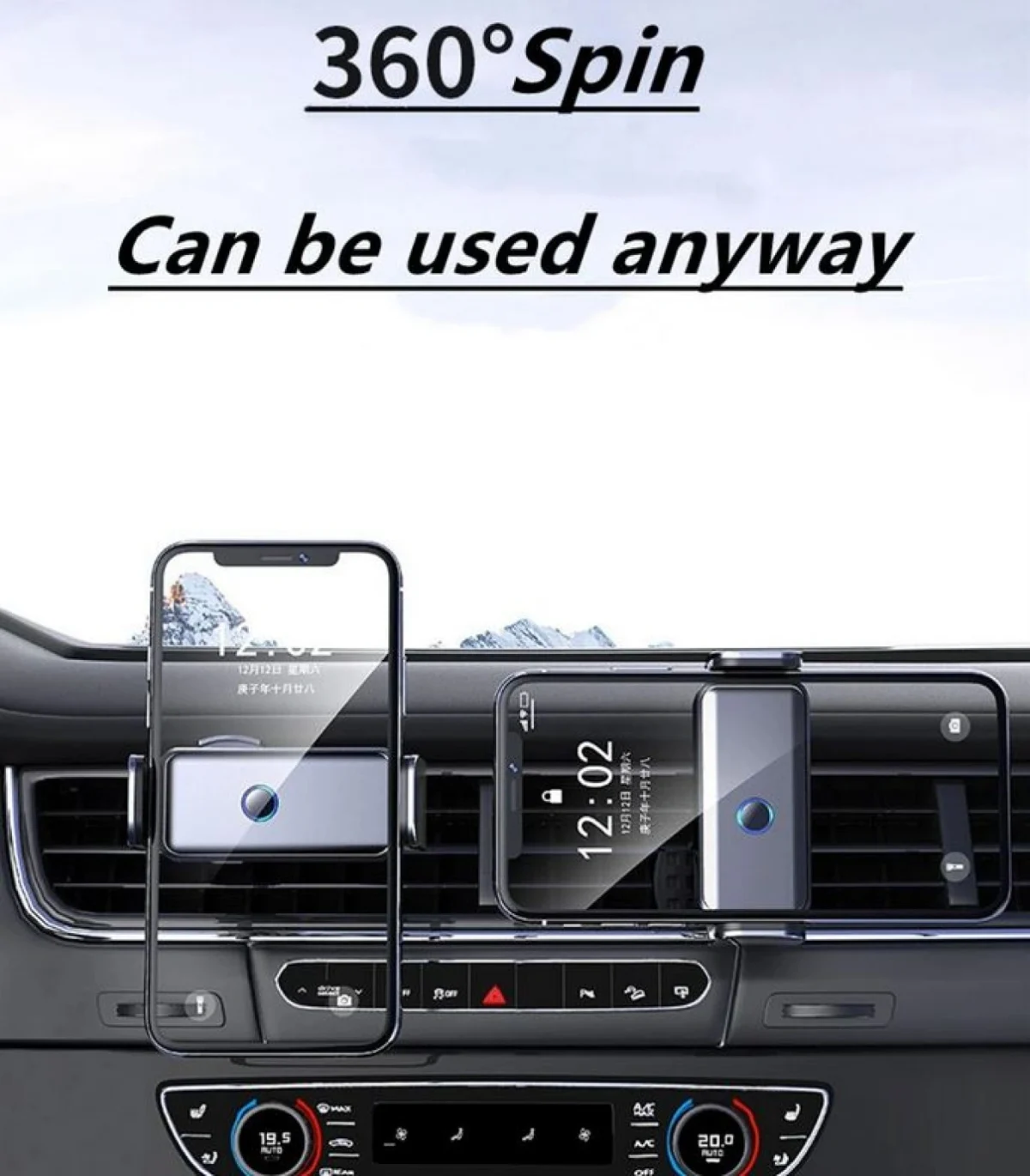 Μεταλλική Ηλεκτρική Βάση Στήριξης Κινητού με Αισθητήρα, Αεραγωγού - Ταμπλώ Αυτοκινήτου JK-660