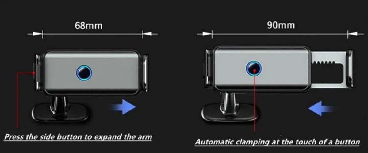 Μεταλλική Ηλεκτρική Βάση Στήριξης Κινητού με Αισθητήρα, Αεραγωγού - Ταμπλώ Αυτοκινήτου JK-660