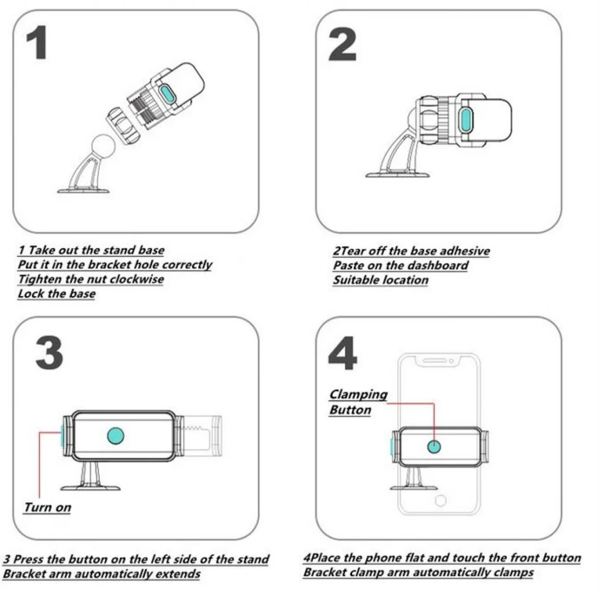 Μεταλλική Ηλεκτρική Βάση Στήριξης Κινητού με Αισθητήρα, Αεραγωγού - Ταμπλώ Αυτοκινήτου JK-660