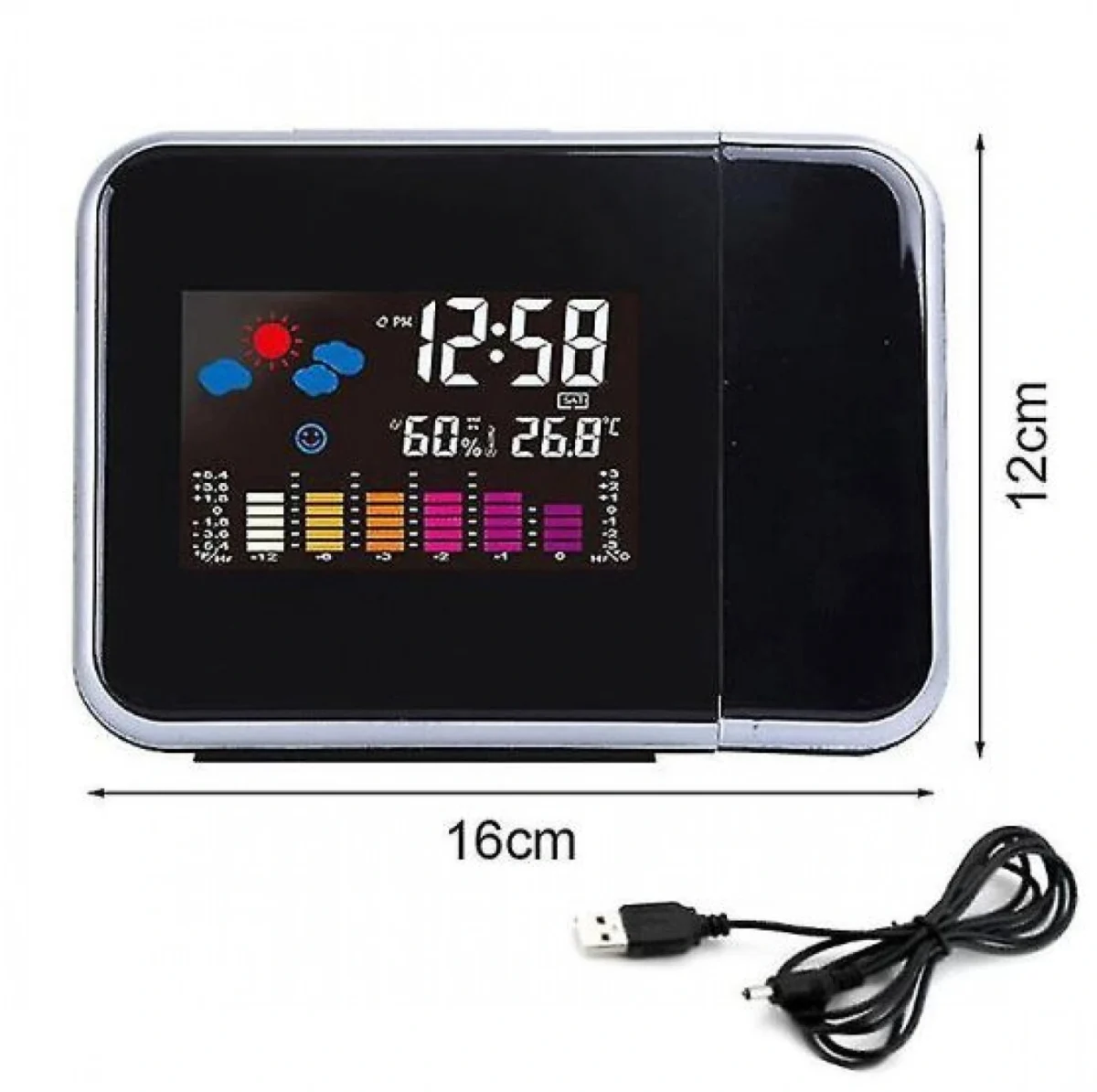 Ρολόι Προτζέκτορας - Μετεωρολογικός Σταθμός με Έγχρωμη Οθόνη WeltBild DS-8190