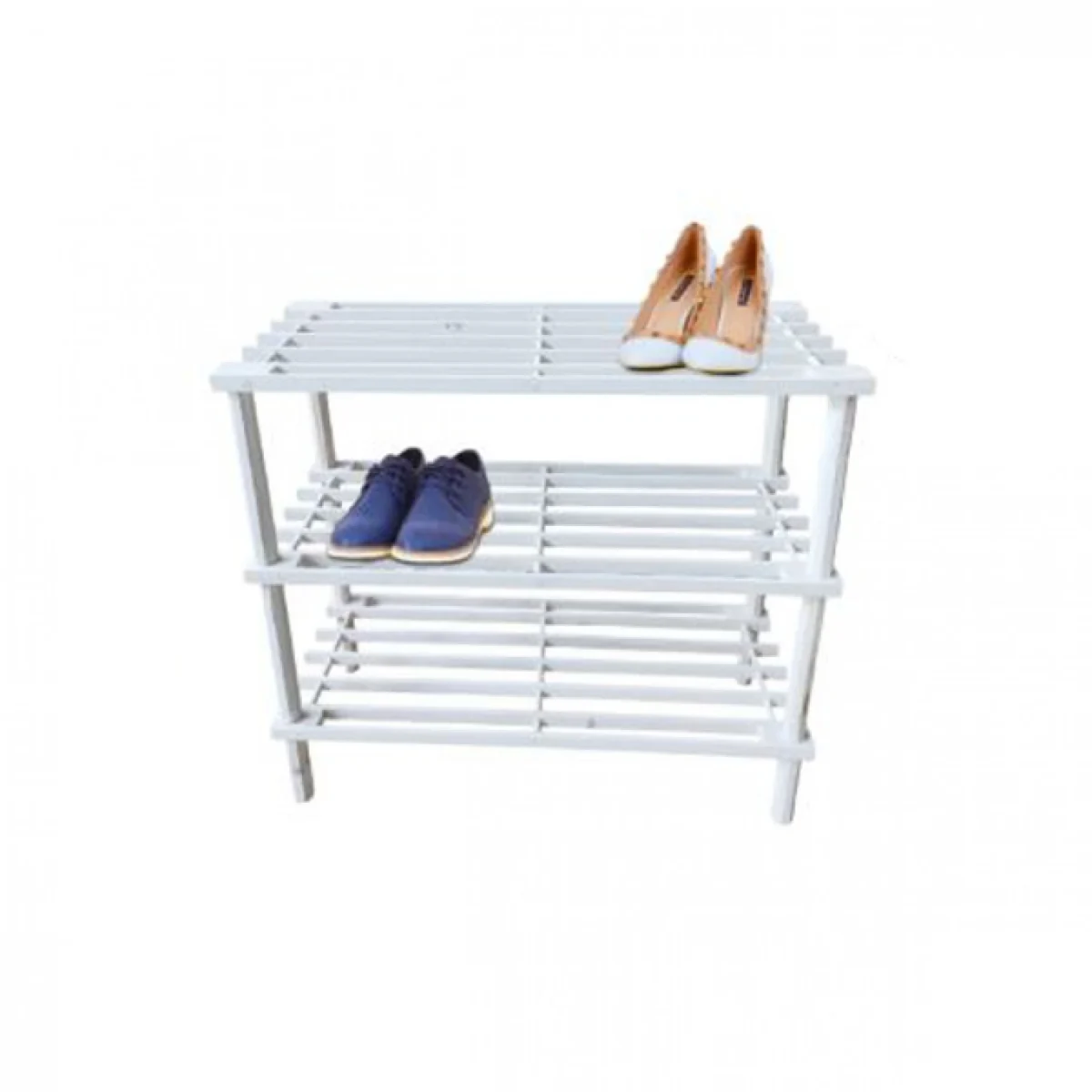 Μασίφ Ξύλινη Παπουτσοθήκη - Stand με 3 Ράφια 63x26x37εκ