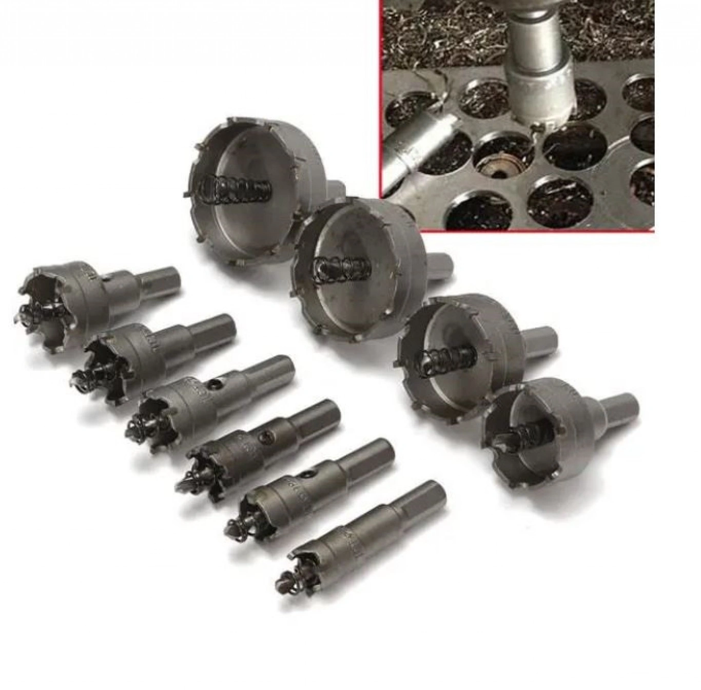 Σετ Ποτηροτρύπανα 10 Τεμαχίων Σιδήρου 16mm-53mm Σετ Ποτηροτρύπανα 10 Τεμαχίων Σιδήρου 16mm-53mm