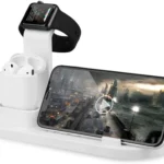 Ασύρματη Λευκή Βάση Φόρτισης 5 σε 1 - Multi-Function Charging Stand for iPhone/Micro USB/Type-C Phone, Wireless & iWatch/AirPods Charger Λευκό