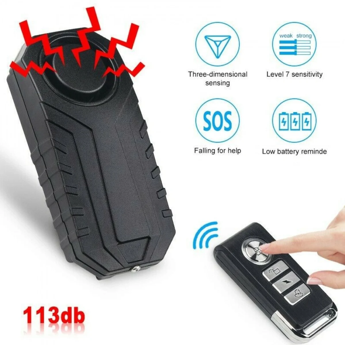 Συναγερμός Μηχανής/Ποδηλάτου 113 dB, με Αισθητήρα Κραδασμών, Τηλεχειριστήριο OEM