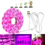 Αυτοκόλλητη Ταινία LED 3m USB Ανάπτυξης & Καλλιέργειας Φυτών Full Spectrum - Φωτιστικό Θερμοκηπίου Εσωτερικού Χώρου - Plant Grow Light Strip