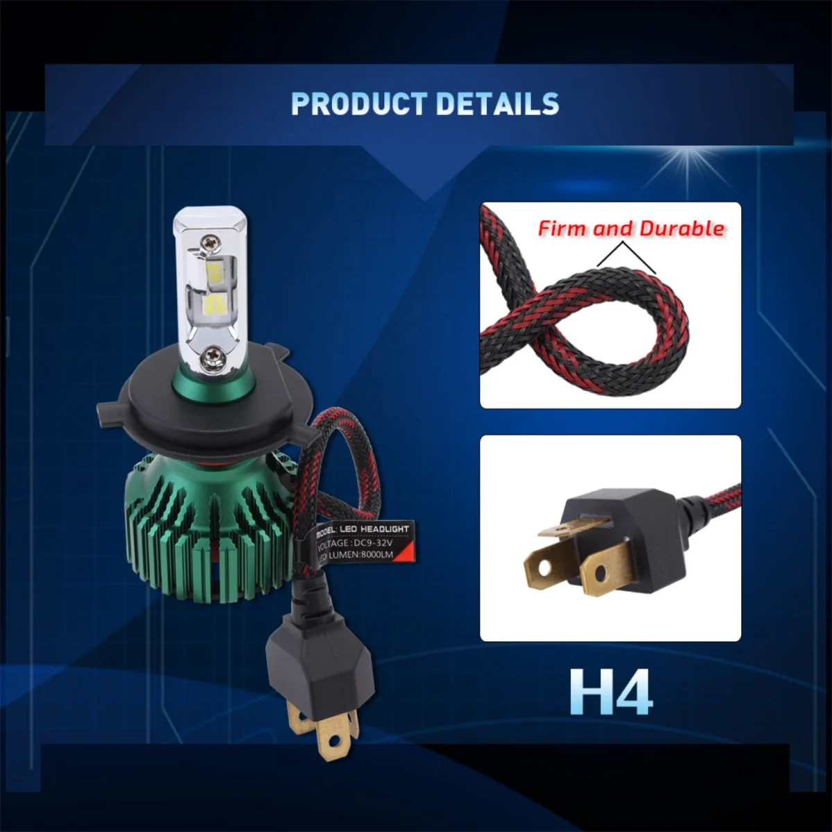 LED Φώτα Αυτοκινήτου NovSight N8 H4 6500K 16000LM (2x8000) 60W (2x30W) CAN BUS