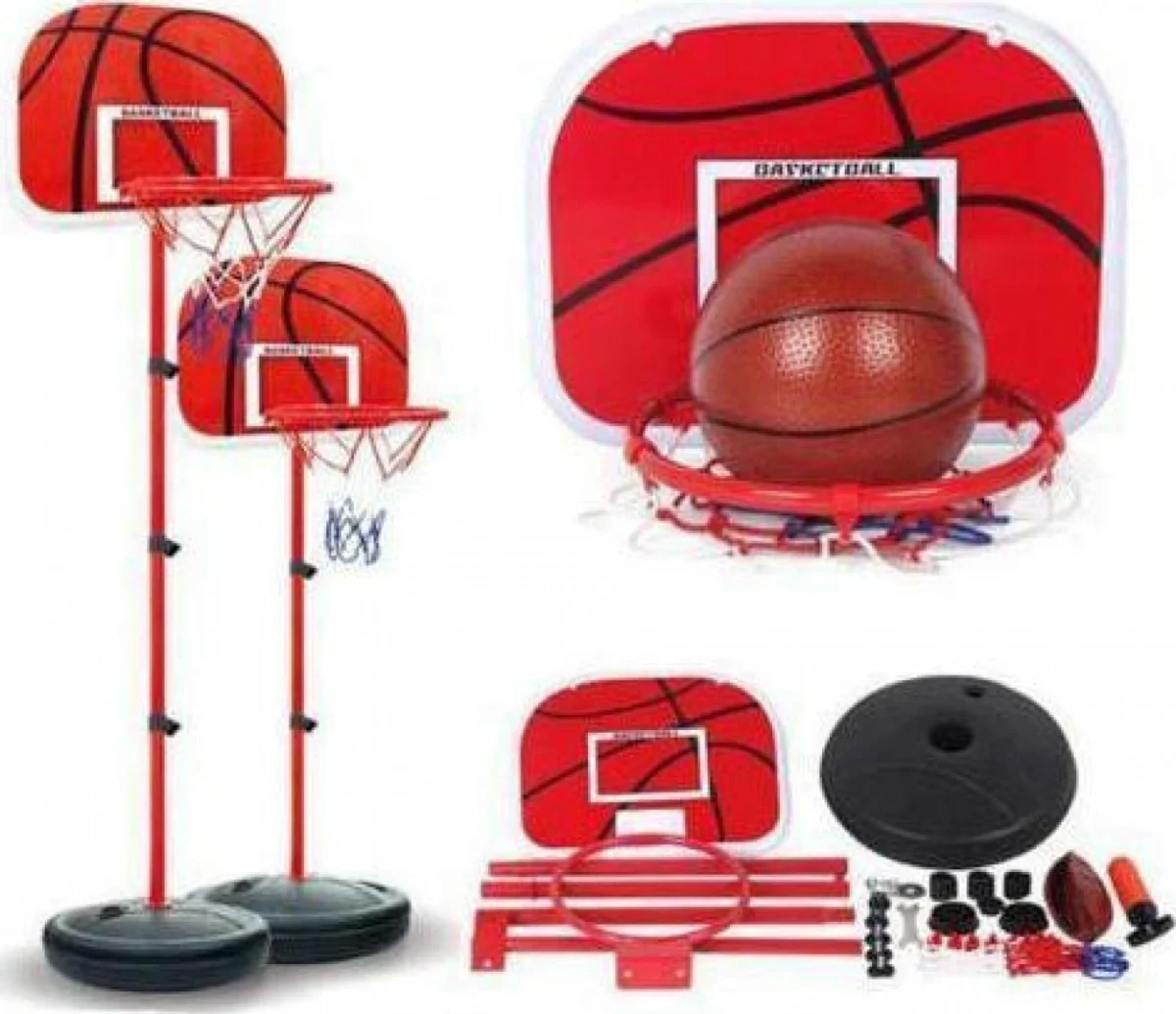 Παιδική Μπασκέτα με Ταμπλό, Επιδαπέδια Βάση & Ρυθμιζόμενο Ύψος 156cm