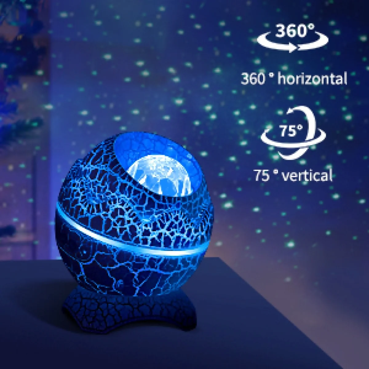 Galaxy Nightlight Projector LED Laser Αυγό Δεινόσαυρου με Ηχείο Bluetooth - Προτζέκτορας Αστεριών USB