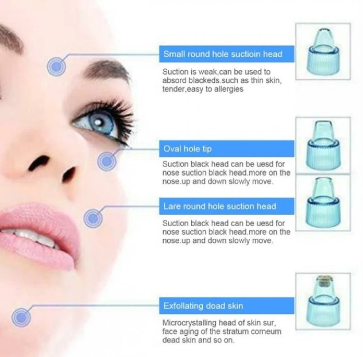 Επαναφορτιζόμενη Συσκευή Καθαρισμού Προσώπου για Πόρους & Μαύρα Στίγματα - Electric Blackhead Remover