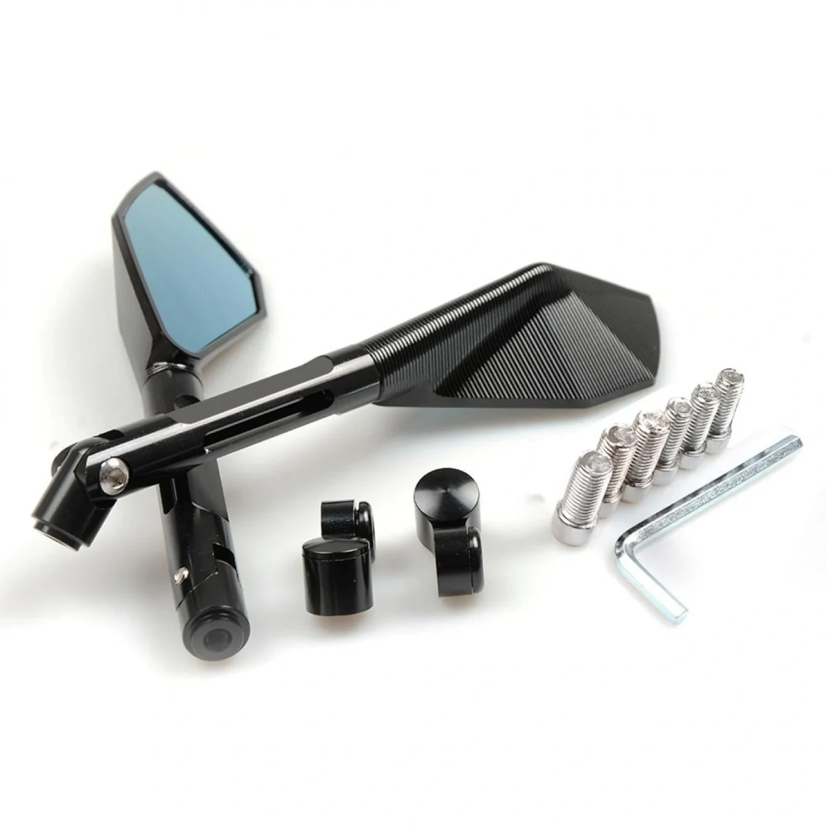 Καθρέπτες Μηχανής - Μοτοσυκλέτας Ζευγάρι Πολυγωνικοί - Σετ 2 τμχ