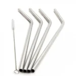 Μεταλλικά Καλαμάκια και Βουρτσάκι Καθαρισμου - Stainless Steel Drinking Straw Σετ 5 Τεμαχίων