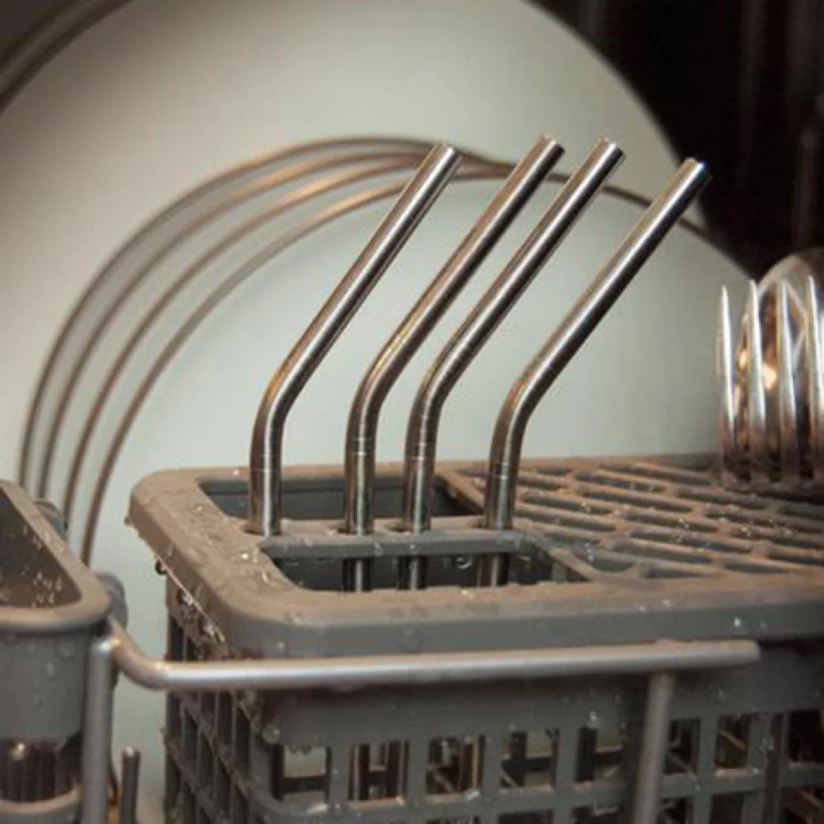 Μεταλλικά Καλαμάκια και Βουρτσάκι Καθαρισμου - Stainless Steel Drinking Straw Σετ 5 Τεμαχίων