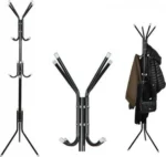 Μεταλλικός Καλόγερος με 12 Γάντζους και 3 Πόδια 170cm Μαύρο