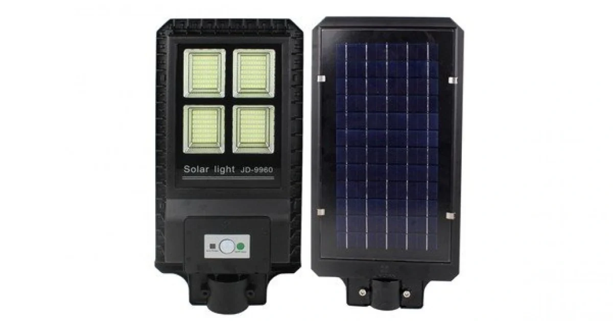 Αδιάβροχο Ηλιακό Μεγάλο Φωτιστικό 60w Δρόμου 280 LED με Φωτοβολταϊκό Πάνελ Ανιχνευτή κίνησης, Αισθητήρα Φωτός και Τηλεκοντρόλ