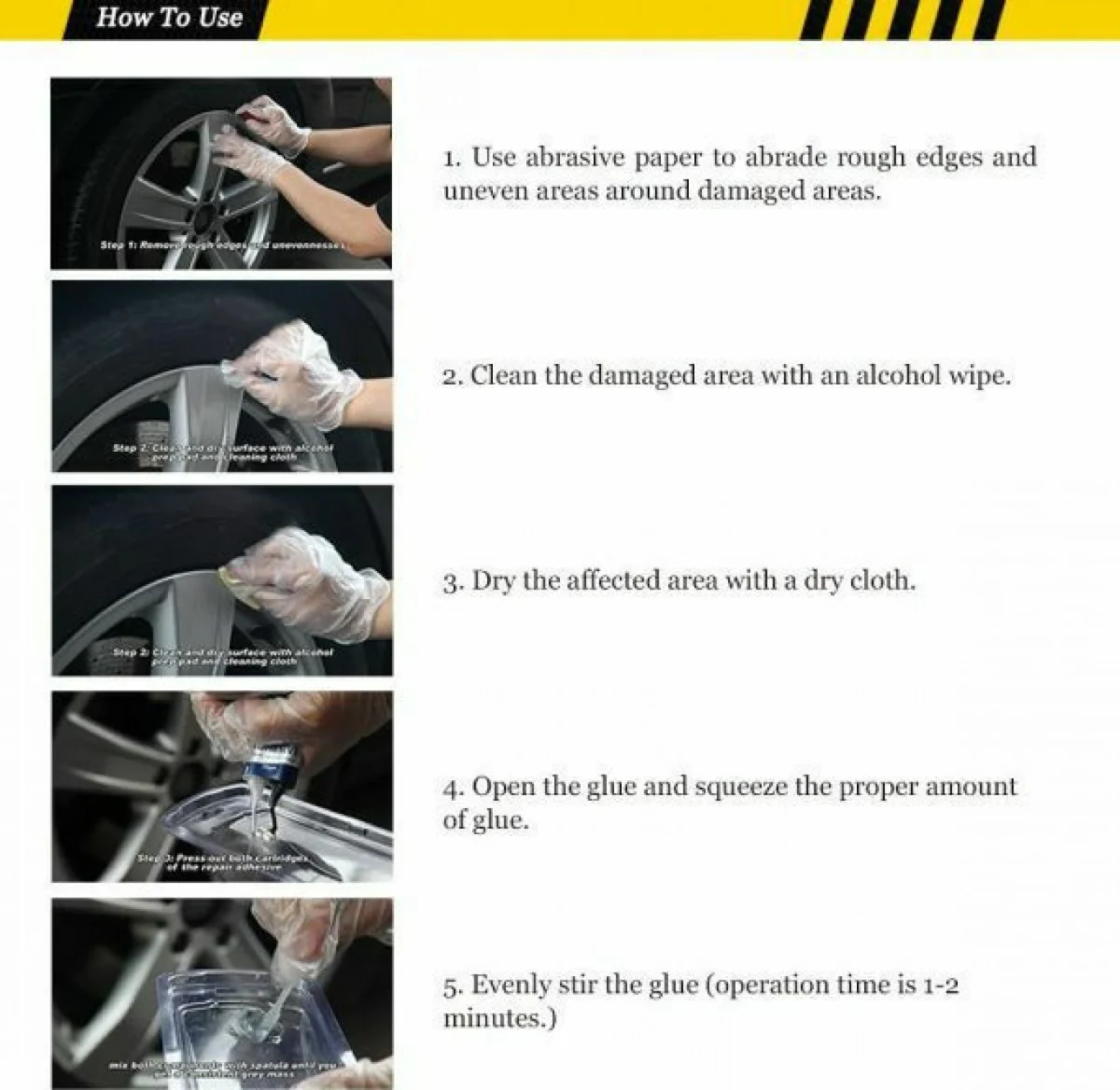 LocBondso Κιτ Επισκευής Ζάντας Αλουμινίου Ασημί – DIY Alloy Wheel Repair Kit