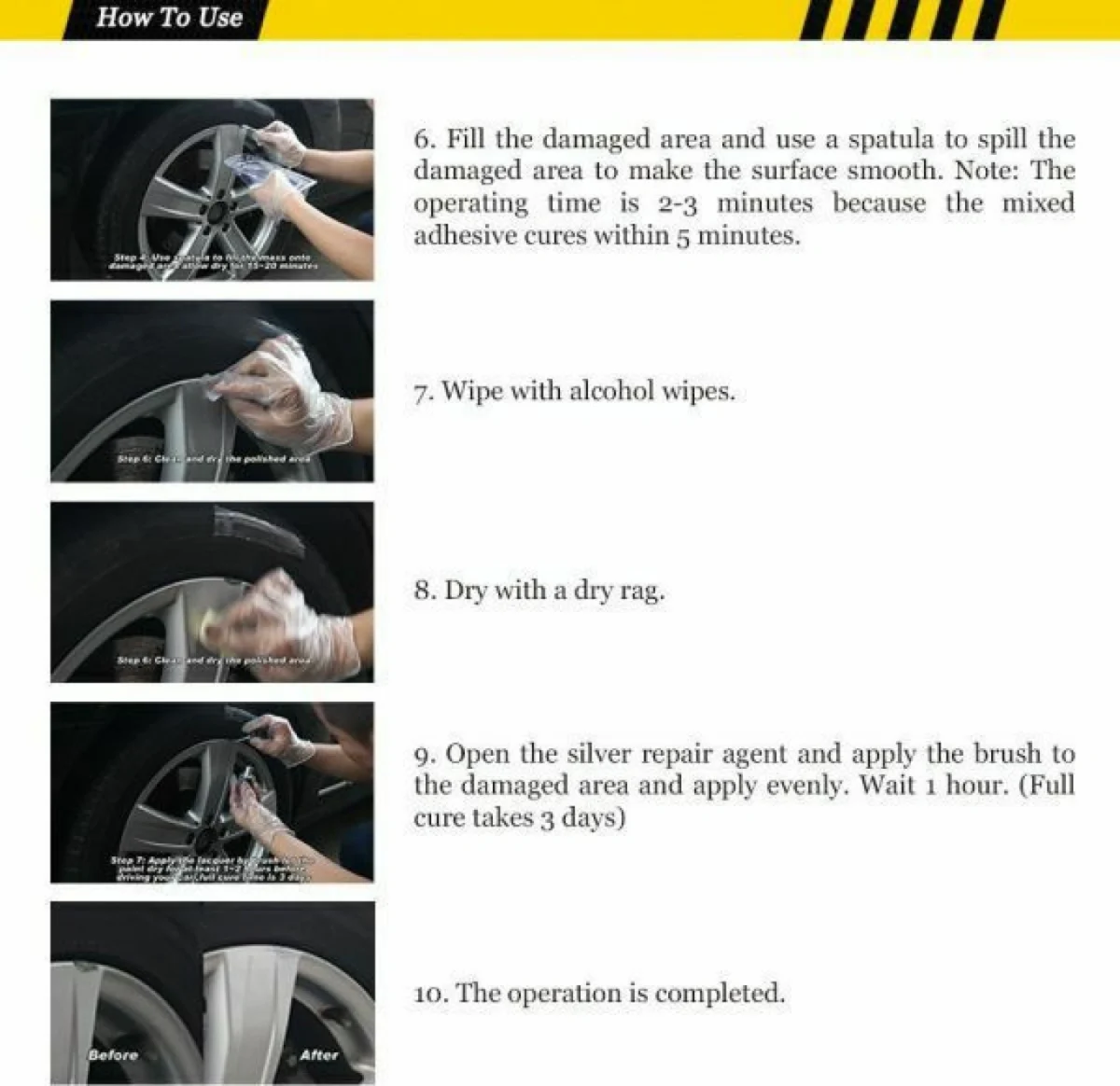 LocBondso Κιτ Επισκευής Ζάντας Αλουμινίου Ασημί – DIY Alloy Wheel Repair Kit