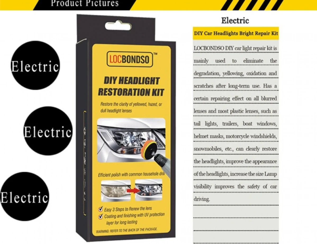 LocBondso Κιτ Γυαλίσματος και Ανανέωσης Φαναριών