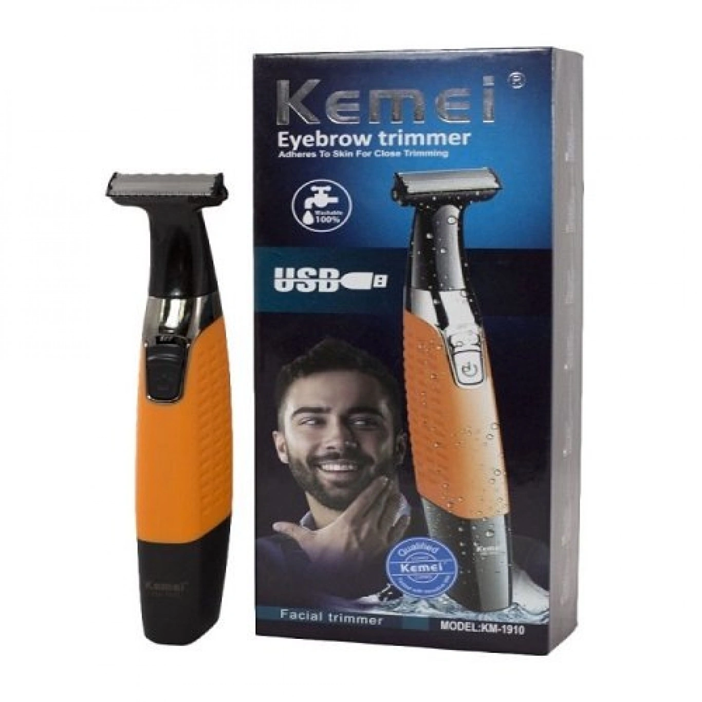 Αδιάβροχη Ανδρική Ξυριστική - Κουρευτική Μηχανή USB για Φρύδια, Πρόσωπο & Σώμα Kemei - Facial Trimmer KM-1910 Αδιάβροχη Ανδρική Ξυριστική - Κουρευτική Μηχανή USB για Φρύδια, Πρόσωπο & Σώμα Kemei - Facial Trimmer KM-1910