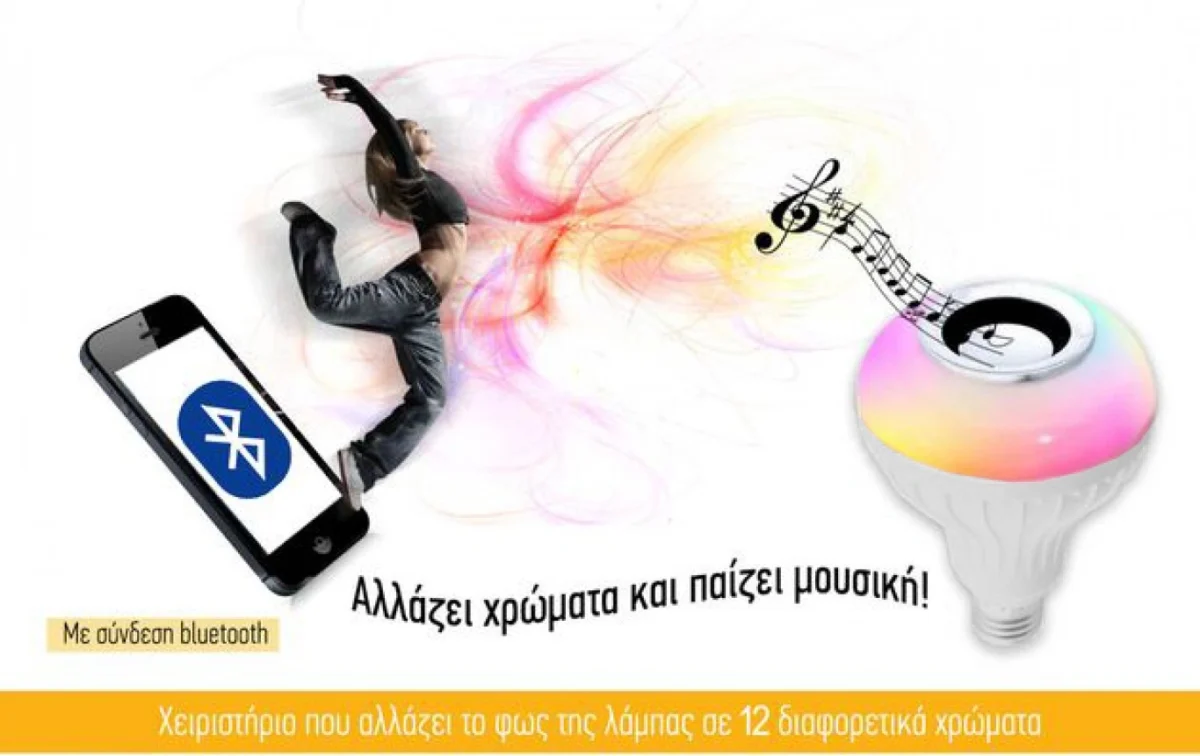 Λάμπα LED RGB & Ηχείο Bluetooth Multimedia Speaker που Αλλάζει Χρώματα & Παίζει Μουσική Λευκό OEM