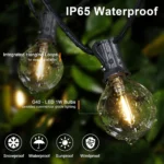 Αδιάβροχη Γιρλάντα με 30 Διακοσμητικές Λάμπες LED G40 15μ Ιδανικές για Χριστουγεννιάτικα Φωτάκια - Led Garland 30x Bulbs Outdoor Christmas Lights