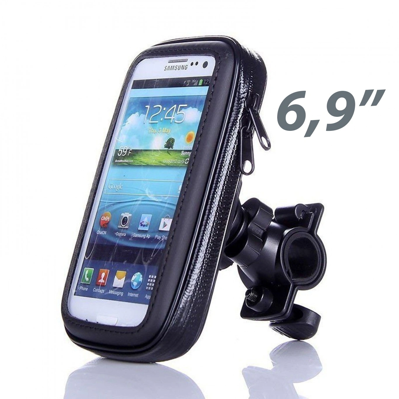 Αδιάβροχη Βάση - Θήκη Μηχανής-Ποδηλάτου για Κινητά, Smartphone, GPS & iPhone έως 6,9'' Αδιάβροχη Βάση - Θήκη Μηχανής-Ποδηλάτου για Κινητά, Smartphone, GPS & iPhone έως 6,9''