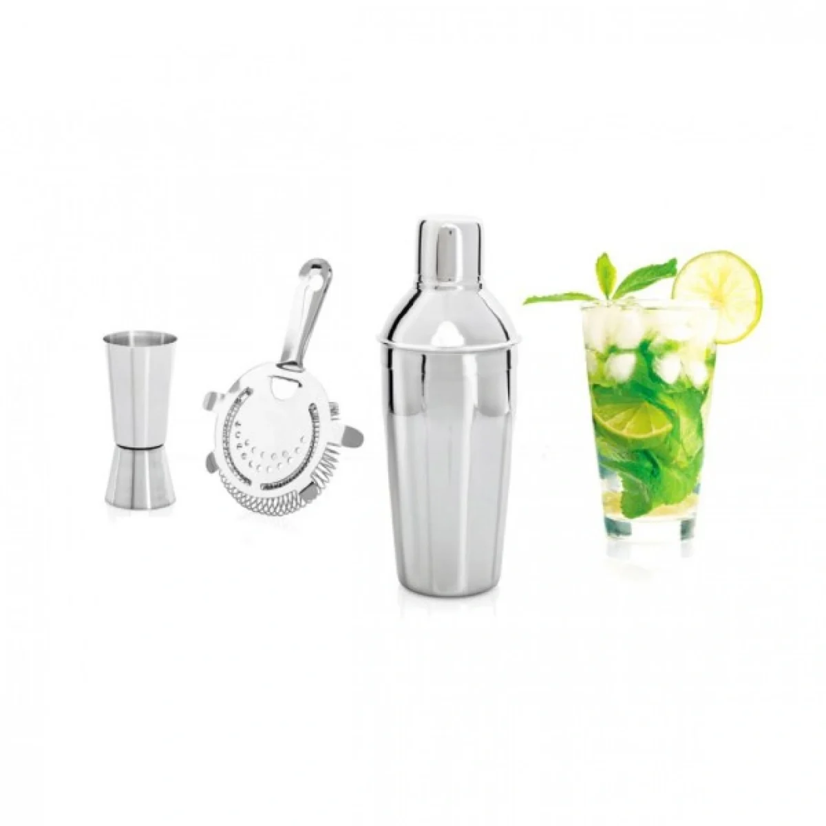 Σετ Κοκτέιλ Alpina , 5 τεμαχίων, από Ανοξείδωτο Χάλυβα, Ανθεκτικό στις Σκουριές-Coctail Shaker