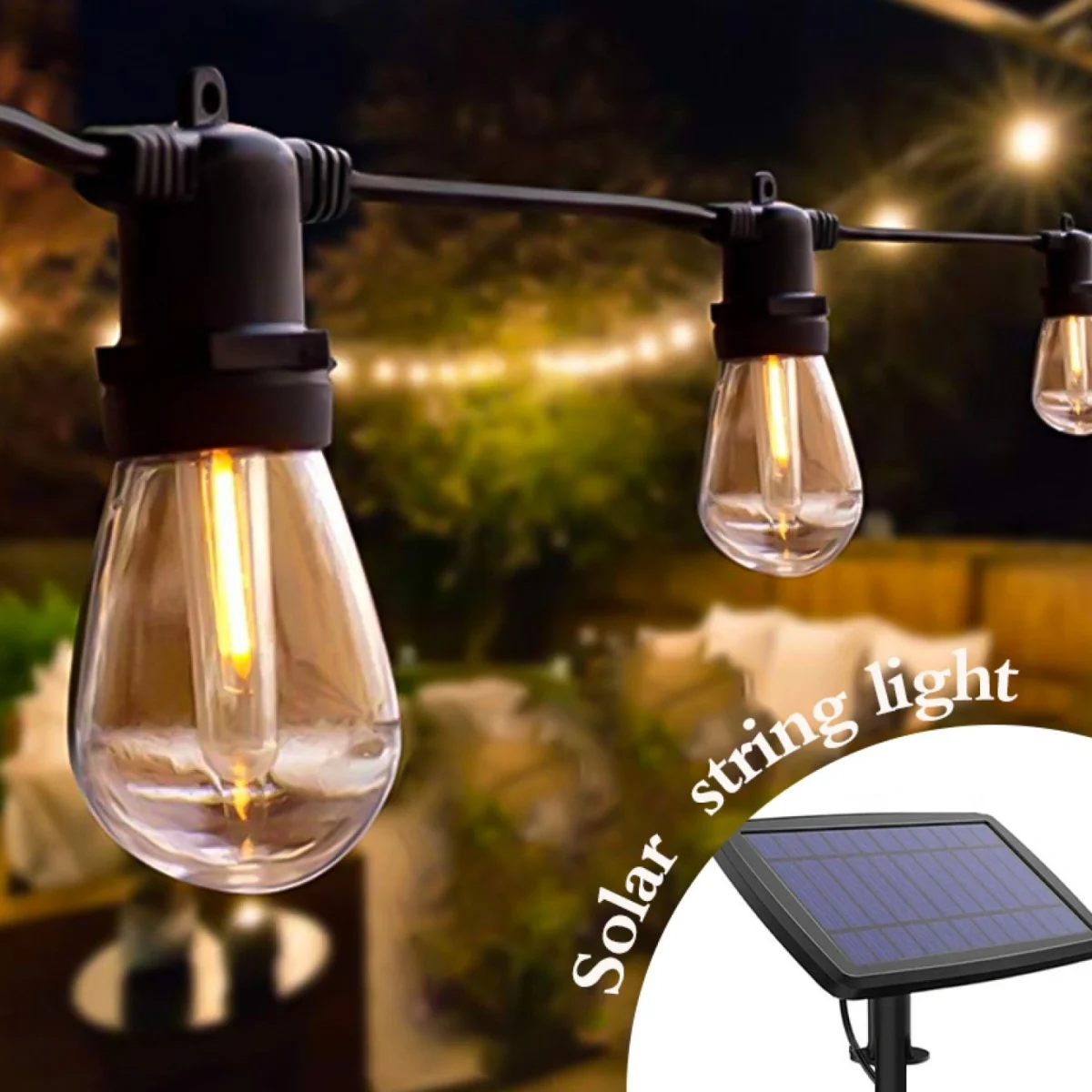 Αδιάβροχη Γιρλάντα με 15 Διακοσμητικές Λάμπες LED 15μ Ιδανικές για Χριστουγεννιάτικα Φωτάκια - Led Garland 15x Bulbs Outdoor Christmas Lights