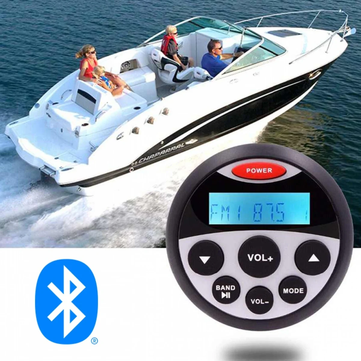 Αδιάβροχο Ραδιόφωνο IP66 FM/AM Usb/Bluetooth GR304 - Multimedia Marine FM AM MP3 USB Player