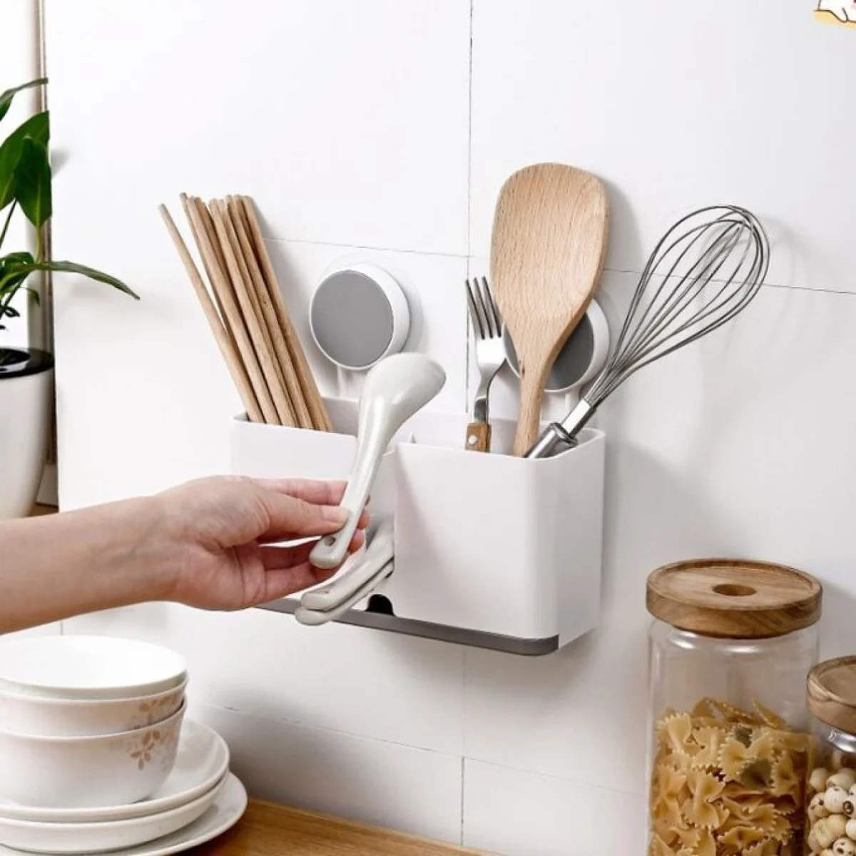 Πλαστική Θήκη Μικροαντικειμένων για το Μπάνιο και την Κουζίνα με Βεντούζες JS185013