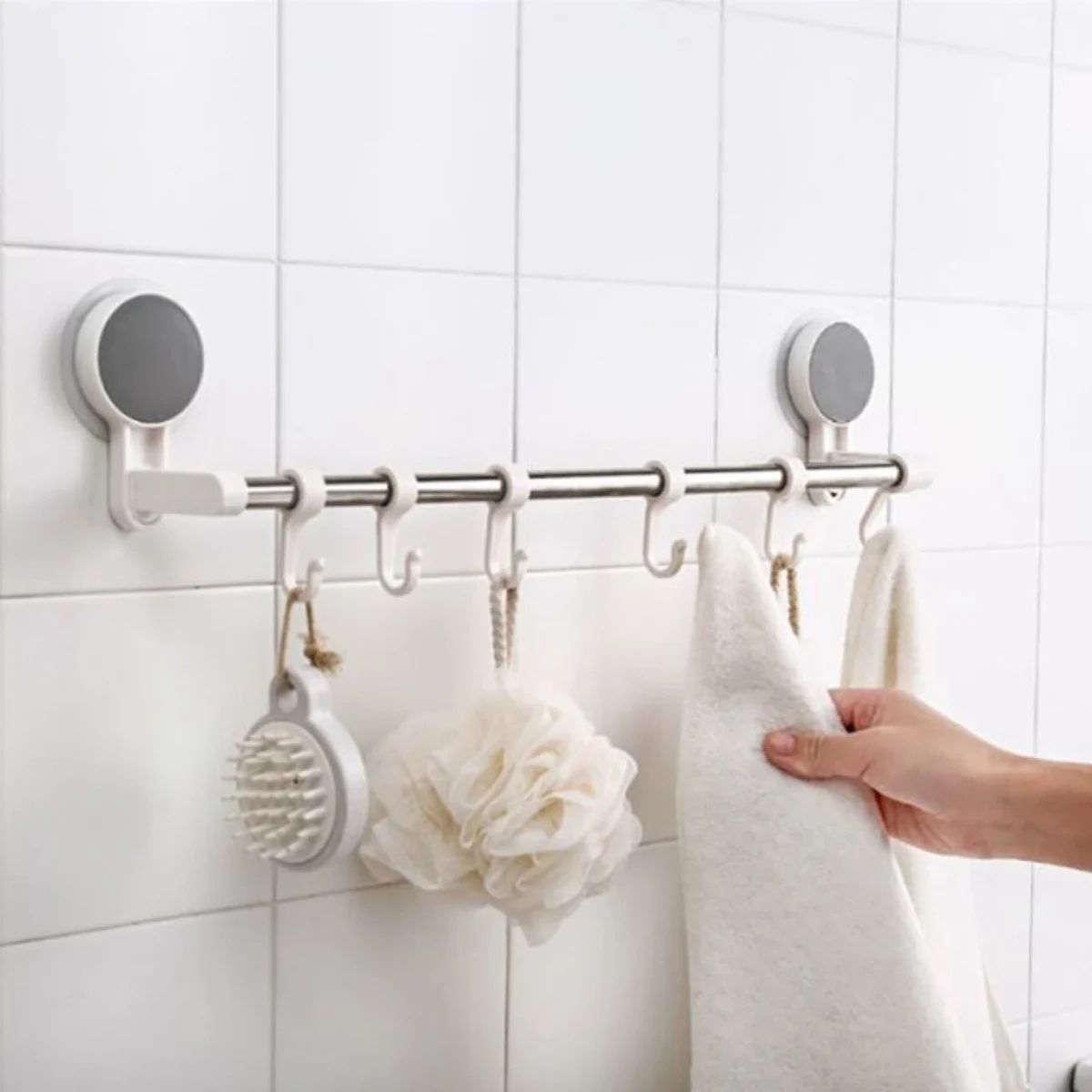 Κρεμάστρα με Βεντούζες 6 Θέσεων για το Μπάνιο και την Κουζίνα JS185014