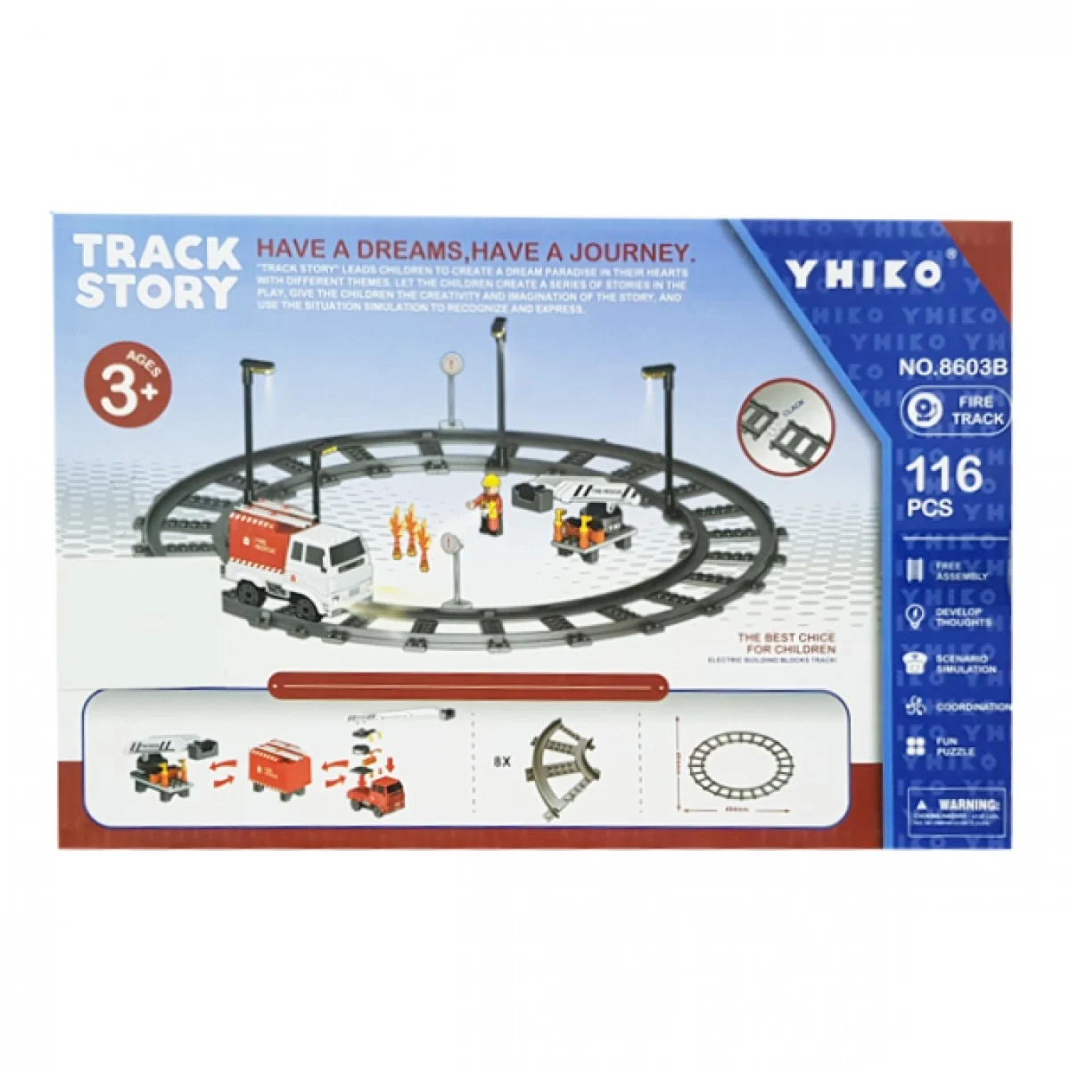 Συναρμολογούμενο Πυροσβεστικό Όχημα 116 τεμαχίων σε Ράγες NO.8603B