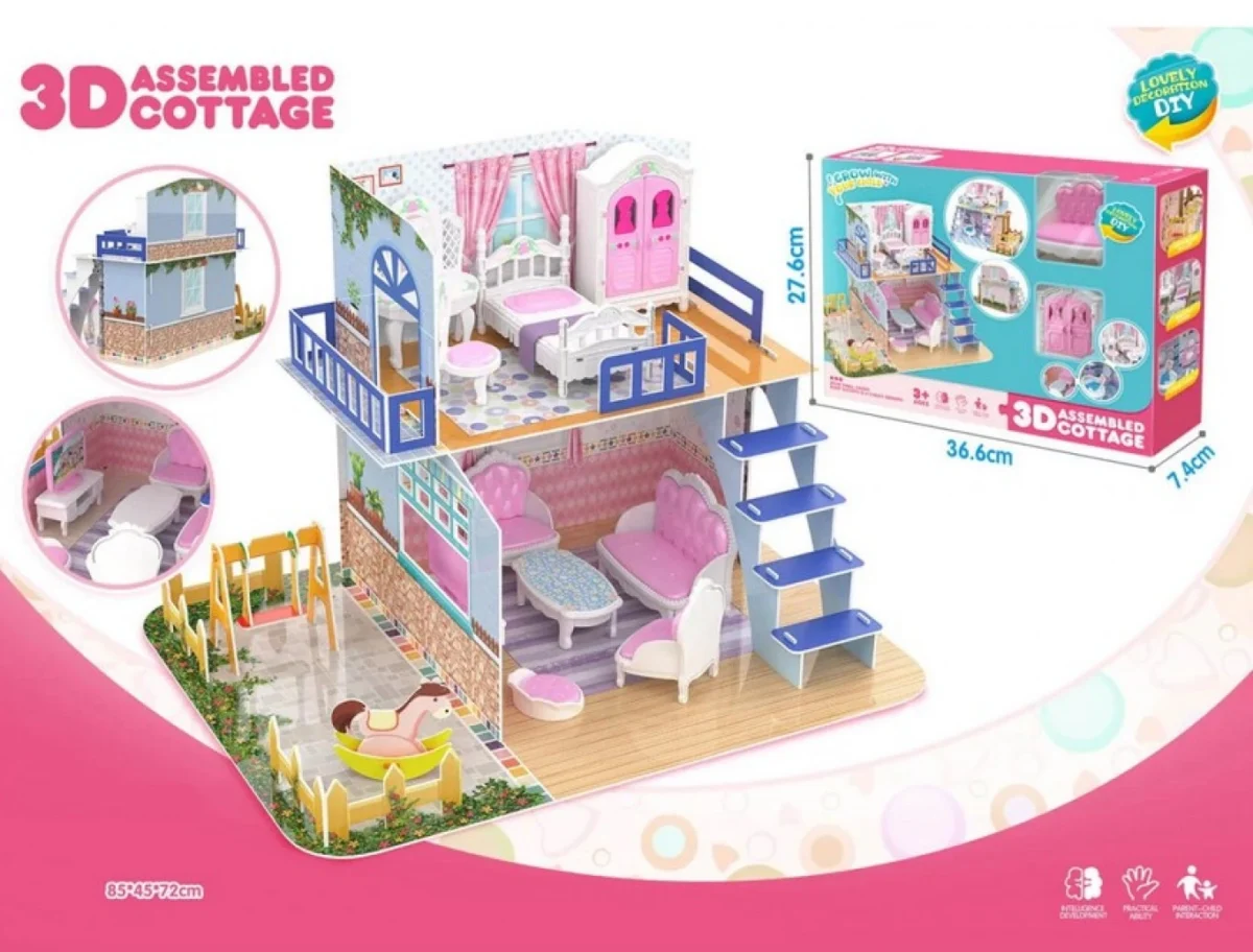 3D Συναρμολογούμενο Εξοχικό Σπίτι με Έπιπλα 0588-20