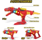 Robot dino 3in1 Όπλο με Φωτισμό και Ήχους που Μετατρέπεται σε Δεινόσαυρο N0.661-198