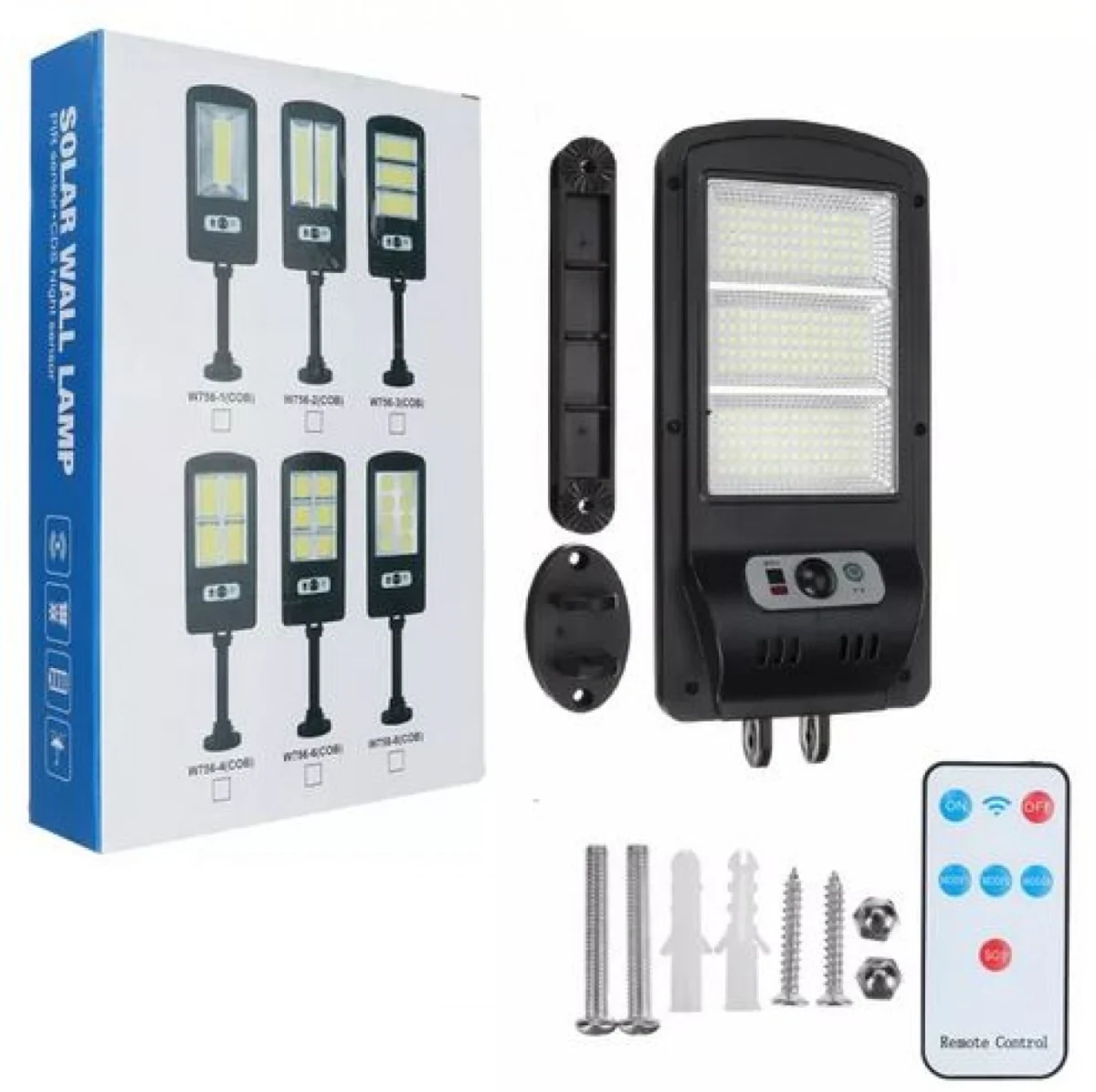 Αδιάβροχος Ηλιακός Προβολέας 225 SMD LED - Φωτιστικό Δρόμου με Τηλεχειριστήριο, Ανιχνευτή Κίνησης, Φωτοκύτταρο & Φωτοβολταϊκό Πάνελ - W755-3