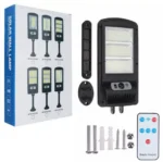 Αδιάβροχος Ηλιακός Προβολέας 225 SMD LED - Φωτιστικό Δρόμου με Τηλεχειριστήριο, Ανιχνευτή Κίνησης, Φωτοκύτταρο & Φωτοβολταϊκό Πάνελ - W755-3