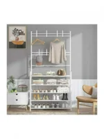 Μεταλλική Ραφιέρα Παπουτσοθήκη & Κρεμάστρα Εισόδου, Τουαλέτας Μπάνιου 168x80x26εκ