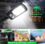 Αδιάβροχος Ηλιακός Προβολέας 225 SMD LED - Φωτιστικό Δρόμου με Τηλεχειριστήριο, Ανιχνευτή Κίνησης, Φωτοκύτταρο & Φωτοβολταϊκό Πάνελ - W755-3