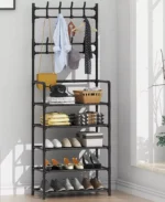 Μεταλλική Ραφιέρα Παπουτσοθήκη & Κρεμάστρα Εισόδου, Τουαλέτας Μπάνιου 168x80x26εκ