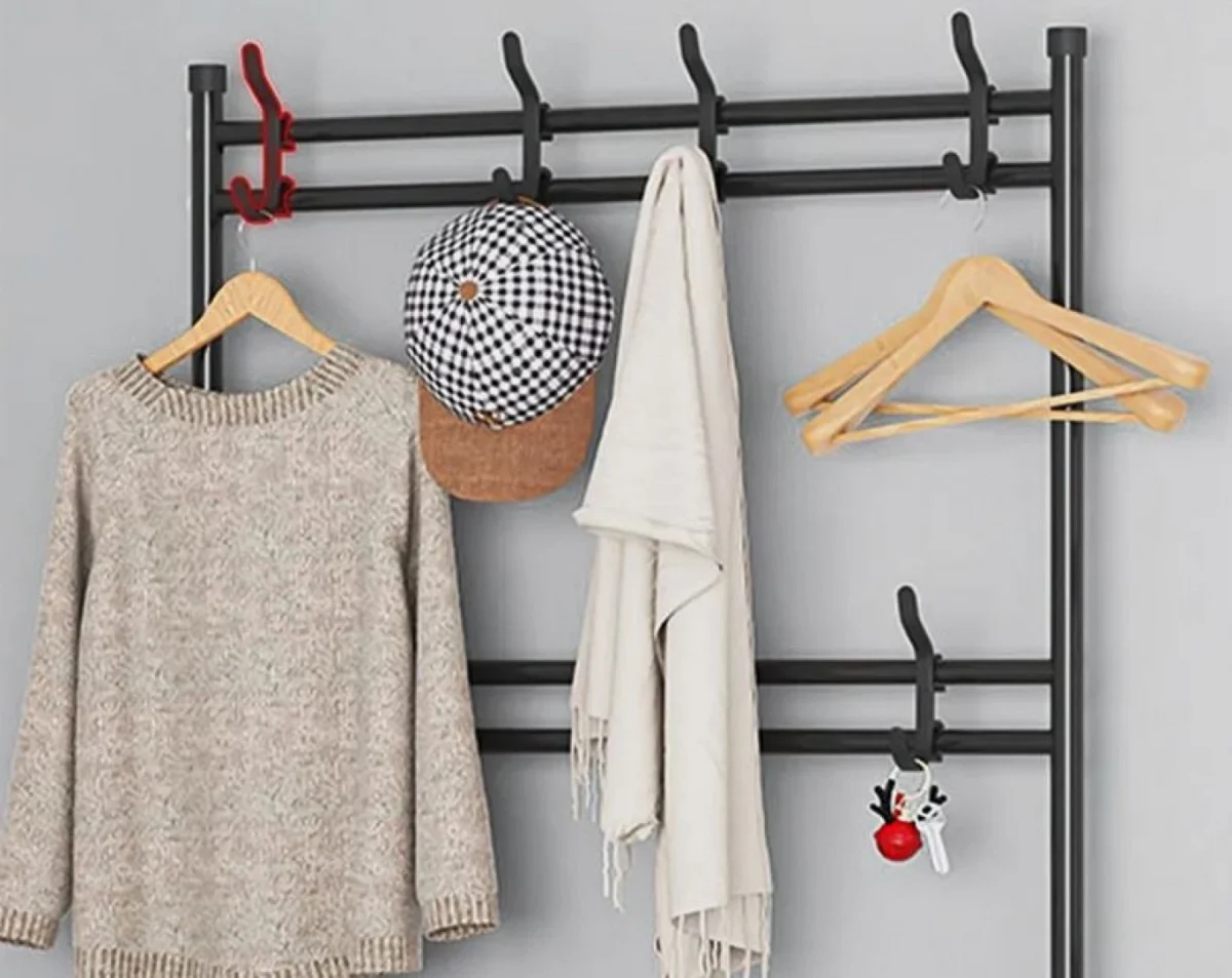 Μεταλλική Ραφιέρα Παπουτσοθήκη & Κρεμάστρα Εισόδου, Τουαλέτας Μπάνιου 168x80x26εκ