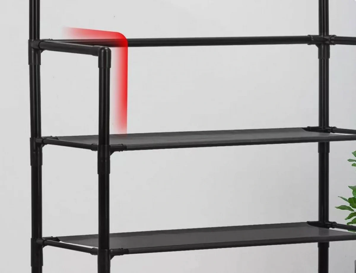 Μεταλλική Ραφιέρα Παπουτσοθήκη & Κρεμάστρα Εισόδου, Τουαλέτας Μπάνιου 168x80x26εκ