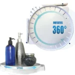 Επιτοίχιο Περιστρεφόμενο Ράφι 360 ° Μπάνιου με Βεντούζες - Πλαστικό 30 x 34.5 x 6.5cm