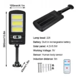 Αδιάβροχος Ηλιακός Προβολέας 6 COB LED 450W - Φωτιστικό Δρόμου με Τηλεχειριστήριο, Ανιχνευτή Κίνησης, Φωτοκύτταρο & Φωτοβολταϊκό Πάνελ W-756-3