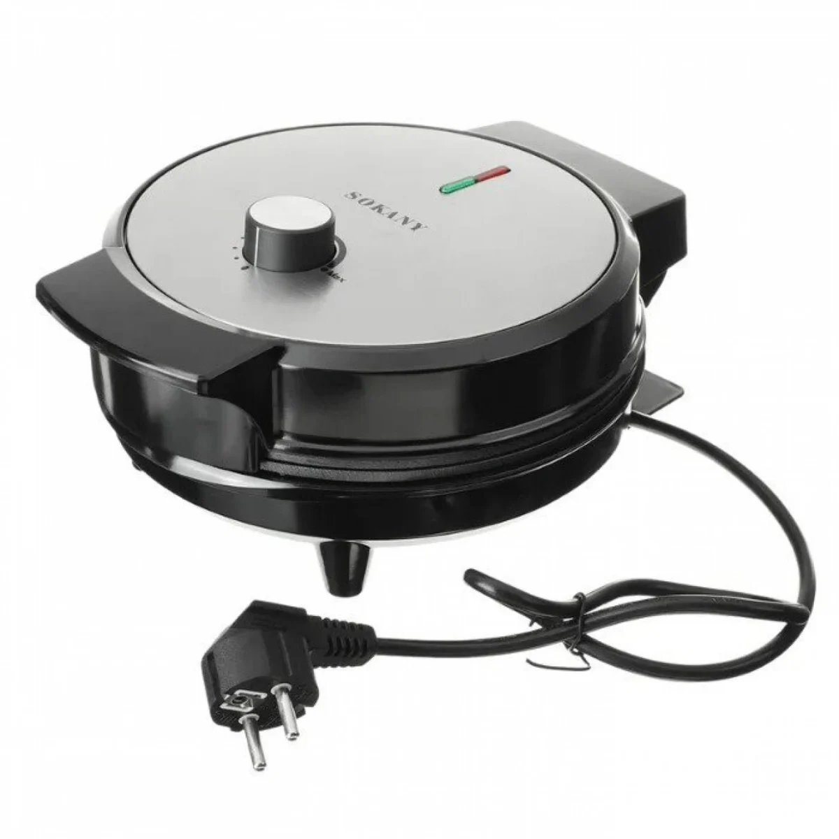 Βαφλιέρα SOKANY KJ-505 1000W με Αντικολλητικές Πλάκες Ψησίματος σε Στρογγυλό Σχήμα Waffle Maker