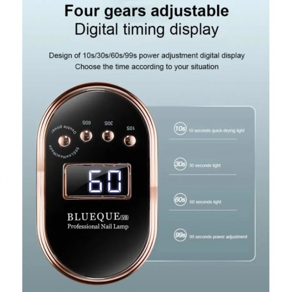 Blueque V8 631217 Επαγγελματικό Αποσπώμενο Ψηφιακό Φουρνάκι Νυχιών UV/36LED 168W - Professional Manicure Phototherapy Nail Gel Dryer