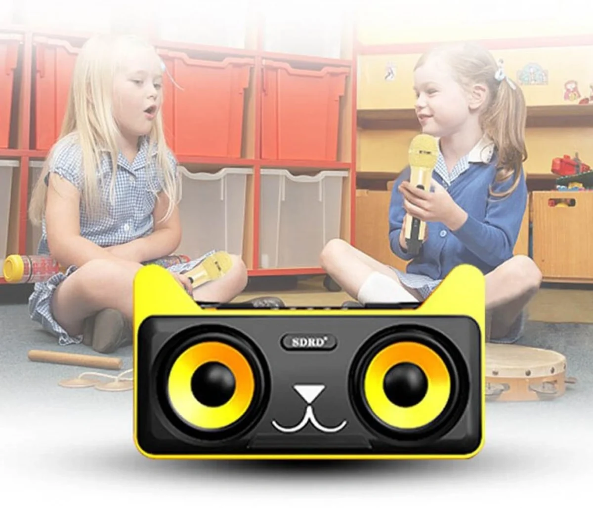 Φορητό Ηχοσύστημα Bluetooth USB/SD Karaoke Με 2 Μικρόφωνα Mp3 Player - Multimedia Speaker Μαύρο SD-305 Μαύρο