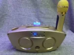 Φορητό Ηχοσύστημα Bluetooth USB/SD Karaoke Με 2 Μικρόφωνα Mp3 Player - Multimedia Speaker Μαύρο SD-306 Χρυσό